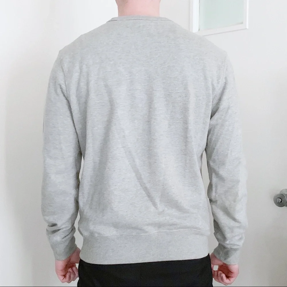 J.Crew Vintage Fleece crewneck sweater sweatshirt Y2K light gray classic preppy